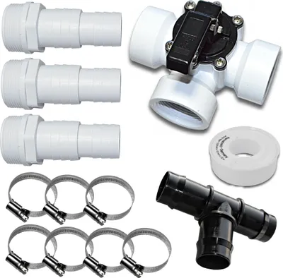 Produktbild von Bypass Set 13-teilig mit 3-Wegehahn VA-Schellen usw. / Kit Pool Solarheizung Kollektor für Ø 32 Schlauch