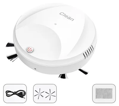 Obrázok produktu pre Robotický vysávač, inteligentný, bezdrôtový, tichý, nabíjanie cez USB, automatický čistiaci robot na zametanie a utieranie, biely