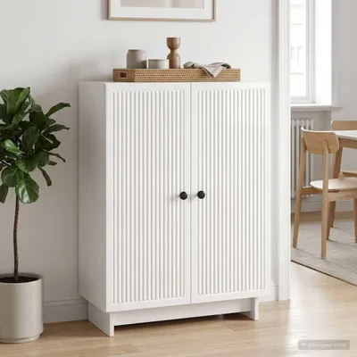 Immagine prodotto di Maison Exclusive - Credenza bianca lucida 66 x 34,5 x 90 cm in materiale derivato dal legno
