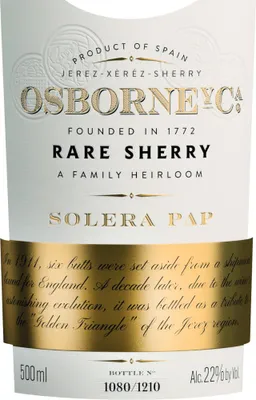 Produktbild von Rare Sherry Solera PAP 0,5 l - Osborne