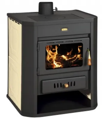 Produktbild von : Wasserführender Kaminofen Prity WD W15, creme - 22 kW +Herdplatte +BIMSCHV II