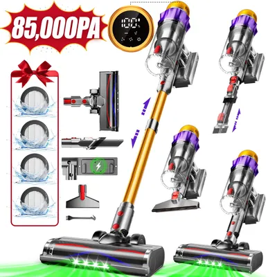 Produktbild von Aiibot Akku Staubsauger, 85000Pa/80Mins/750W Staubsauger Kabellos mit Smart Display , 50dB Ultraleiser Staubsauger mit Anti-Tangle-Bürste, 3 Saugmodi