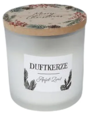 Produktbild von Duftkerze im Glas Apfel-Zimt Holzdeckel Raumdüfte Innendekoration Lichter Frische