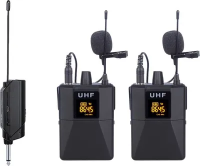 Produktbild von E-Lektron U-2B universal 2x Lavalier Funk-Mikrofon Satz UHF mit Ansteck-Empfänger - EL173744