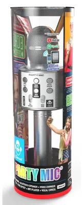 Immagine prodotto di iDance PARTY MIC, Microfono per karaoke, 80 dB, Kabellos, Bluetooth, Silber, 20 W