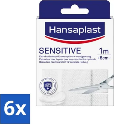 Produktbild von Hansaplast - Sensitive Pflaster - Wundversorgung - 1m x 8cm - Vorteilspack - 6 Stücke