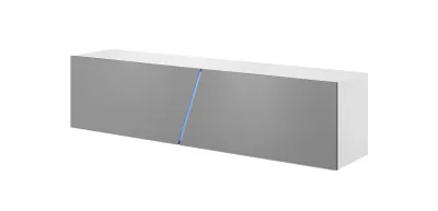 Produktbild von „Slant” TV-Schrank zur stehenden oder hängenden in Weiß - Grau mit LED-Beleuchtung, 160 x 40 x 36,8 cm