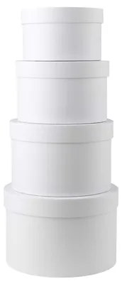Produktbild von 4er-Set Aufbewahrungsboxen mit Deckel, runde Geschenkboxen, Blumenkartons aus Pappe, Aufbewahrungsboxen, Geschenkboxen, Schmuckkästchen, Geschenkboxen für Geburtstage, Muttertagsgeschenke, Verpackung