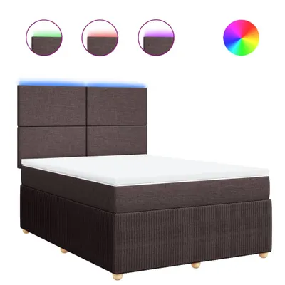 Produktbild von Boxspringbett mit Matratze Dunkelbraun 140x200 cm Stoff