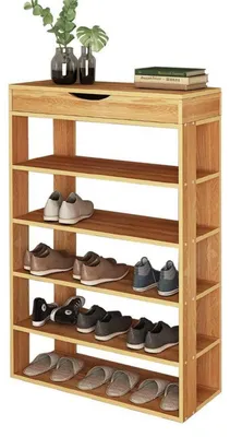 Produktbild von Holz Schuhregal 5 Ebenen 75 x 30 x 94 cm Teak