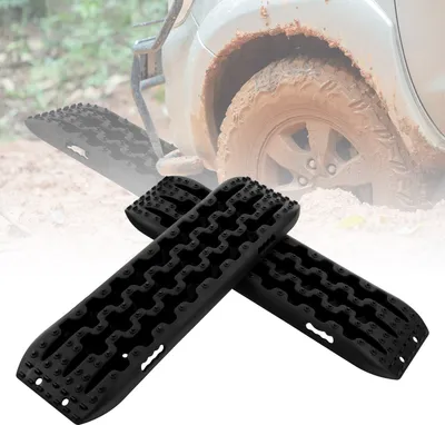 Produktbild von COSTWAY 2 ks Recovery Board Sand Tracks Offroad, rebrík na pneumatiky do piesku/blatu/snehu, 10T, Recovery Board Tracks Mats, trakčná rohož pre terénne autá, karavany, obytné vozidlá (čierna, 107 x 31 x 7 cm)