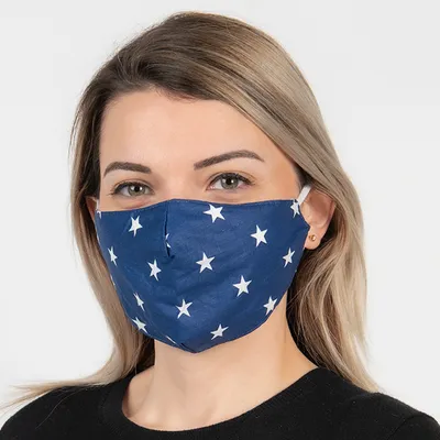 Produktbild von Clayre & Eef Waschbare Maske 13x26 cm Blau Baumwolle