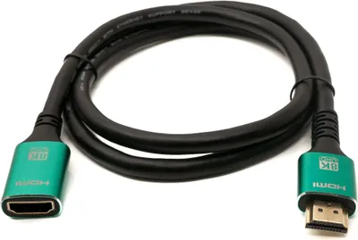 Produktbild von SYSTEM-S HDMI 2.1 Kabel 100 cm Typ A Stecker zu Buchse in Schwarz