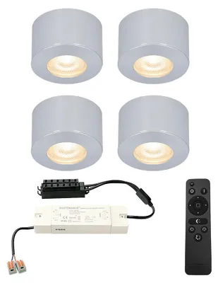 Image de HOFTRONIC - Lot de 4 mini spots LED 12V 3W 200lm dimmable 2700K IP44 aluminium