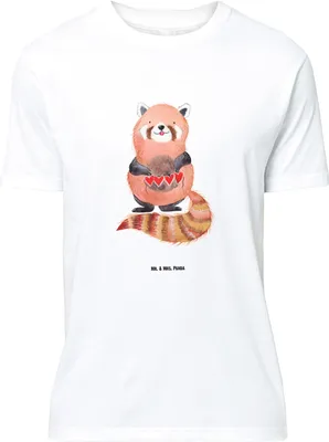 Produktbild von Mr. & Mrs. Panda Größe XL T-Shirt Roter Panda - Weiß - Geschenk, Lustige Sprüche, Herz, mit Spruch, Tshirt, Shirt, Rot, Lieblingsmensch, Liebe, Liebling