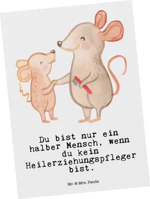 Produktbild von Mr. & Mrs. Panda Postkarte Heilerziehungspfleger Herz - Weiß - Geschenk, bildkarte, Postkarten, Ausbildung, Ansichtskarten, Spruch, Ansichtskarte, Witzig, Lustig