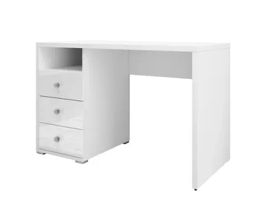 Produktbild von Helvetia Iris II Schreibtisch 120cm Weiss Hochglanz, 3 Schubladen
