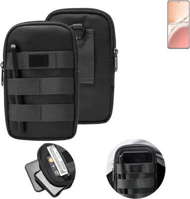 Produktbild von K-S-Trade Holster Gürtel Tasche kompatibel mit Oppo Reno12 F 5G Handy Tasche Schutz Hülle dunkel-grau viele Fächer, 1x