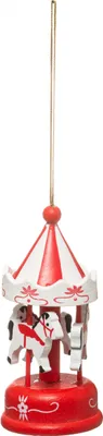 Produktbild von Hölzernes Weihnachtsbaum-Karussell Rot