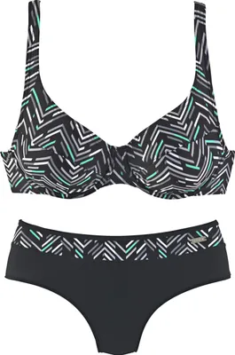 Produktbild von LASCANA Bügel-Bikini schwarz-bedruckt Größe 44 Cup F