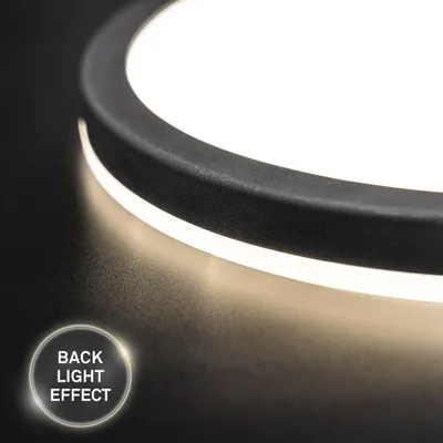 Immagine prodotto di Lampada da soffitto Briloner da 22 Watt, pannello LED, telecomando, dimmerabile, nera, CCT, retroilluminazione