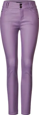 Produktbild von Street One Slim Fit Hose mit Coating, dusty lupine lilac