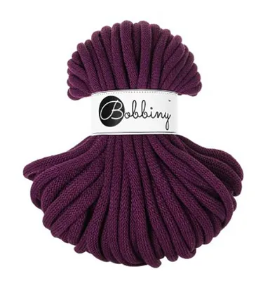 Produktbild von Bobbiny Jumbo Baumwollkordel 9 mm 100 m Handarbeitsmaterial Aubergine