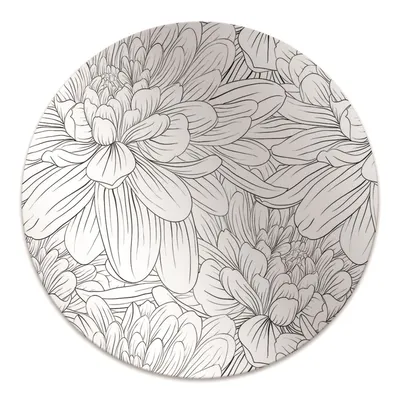 Obrázok produktu pre Okrúhla Podlahová ochranná podložka - Ochranná podložka pod stoličku - Podlahová podložka - 140x100 cm - Načrtnuté kvety