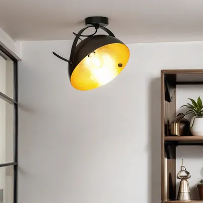 Produktbild von Deckenleuchte Vintage "Larino" Grau rustikal Metall Wohnzimmerlampe Flur