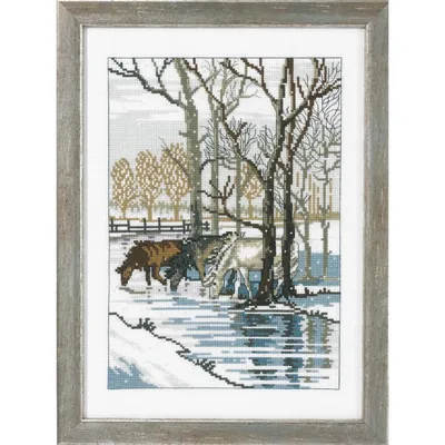 Obrázok produktu pre Permin krížová výšivka balenie "3 kone", počítaný vzor, 35x25cm, 92-7192