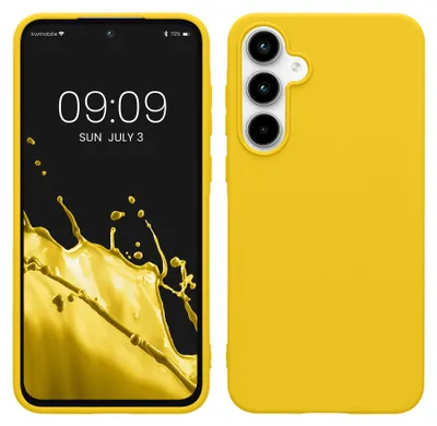 Produktbild von kwmobile Handyhülle für Samsung Galaxy A55 5G Hülle - TPU Case - Kabelloses Laden - Schutzhülle Cover in Strahlend Gelb