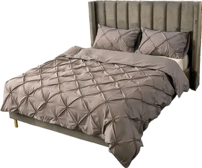 Obrázek produktu pro Ložní prádlo 135x200cm polyesterové vlákno 2 kusy - Šedá sada povlečení na přikrývku, měkká nadýchaná přikrývka se zipem a 1 krát povlak na polštář 50x75cm