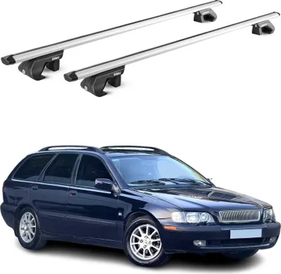 Produktbild von Dachträger Grundtäger für Volvo V40 V50 1995-2012 90kg Alu Silber 2 tlg ABE