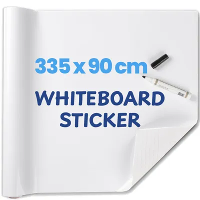 Whiteboard-Stickerrolle 335x90 cm, selbstklebend, trocken abwischbar