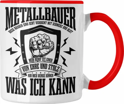 Produktbild von Trendation - Schweißen Tasse Geschenk Schmied Schweißer Geschenkidee Spruch Metallbauer (Rot)