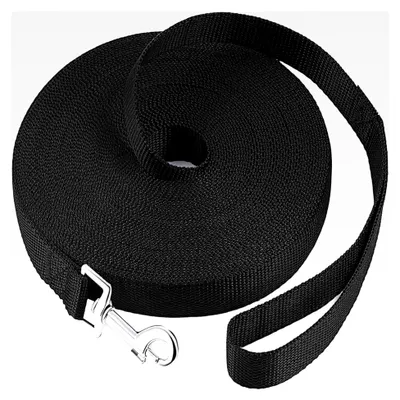 Produktbild von Hundeleine für Dressur, lange Leine für kleine bis große Hunde (schwarz, 20 m x 1,5 cm)