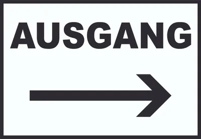 Produktbild von Ausgang rechts Schild A6 (105x148mm)
