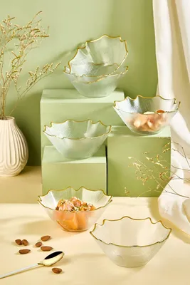 Image de Hermia Concept, Bloom - Transparent, set de bols (6 pièces), transparent, verre, 15 cm