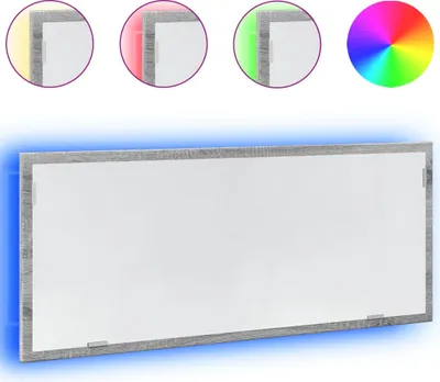 Zdjęcie produktu dla vidaXL Lustro łazienkowe LED szare Sonoma 100x8,5x37 cm materiał drewnopochodny