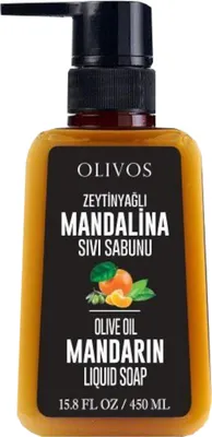 Produktbild von OLIVOS Olive Oil Mandarin Liquid Soap 6 Stück á 450ml, flüssige Handseife mit Mandarine