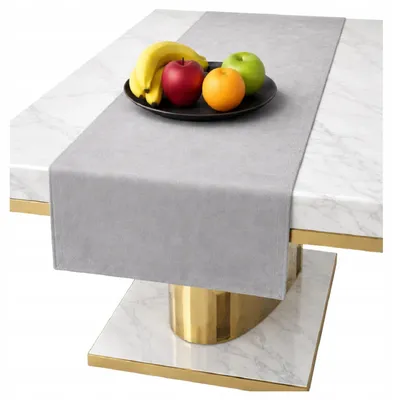 Imagen del producto de Mantel individual de terciopelo gris para una mesa de 40x140 cm, de estilo clásico y elegante.