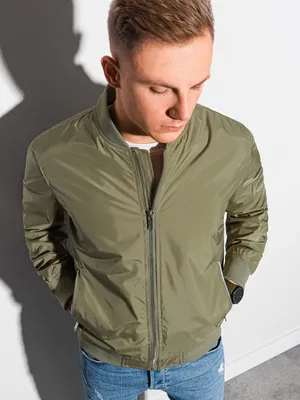 Produktbild von Ombre Clothing Herren-Bomberjacke für den Übergang Higgs grün M