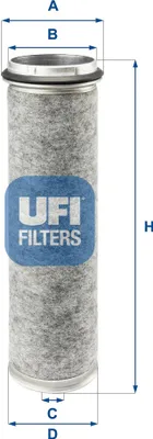 Produktbild von Luftfilter UFI 27.129.00 für RENAULT TRUCKS Midliner Filtereinsatz