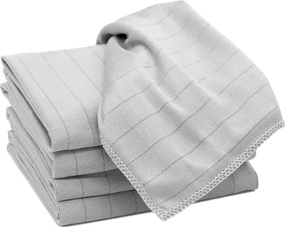 Produktbild von 5er Set Poliertücher, Fenstertuch, Gläsertuch, ca. 40x60 cm, grau, 80% Polyester / 20% Polyamid