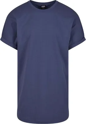 Produktbild von Urban Classics T-Shirt Herren Long Shaped Turnup Tee blau Basics 100% Baumwolle L