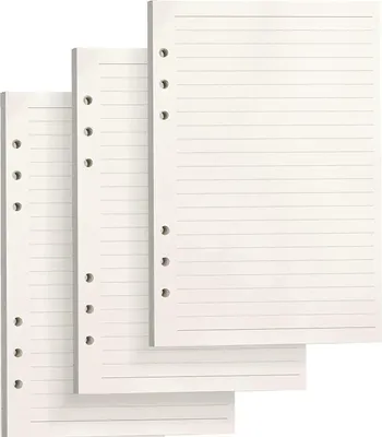 Produktbild von Leeres A5 Nachfüllpapier - 135 Blätter, Geeignet für 6-Ring Notizbücher