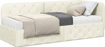 Produktbild von Eckbettgestell Creme 80 x 200 cm Samt
