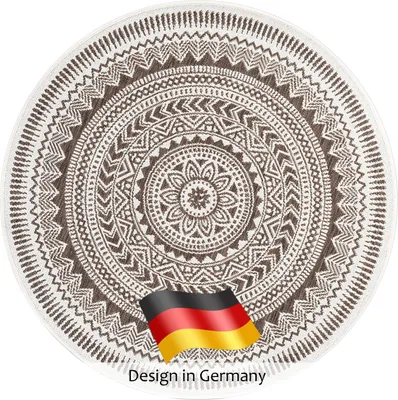 Produktbild von In- & Outdoor Teppich Rund FINN Beige, Ø120 cm