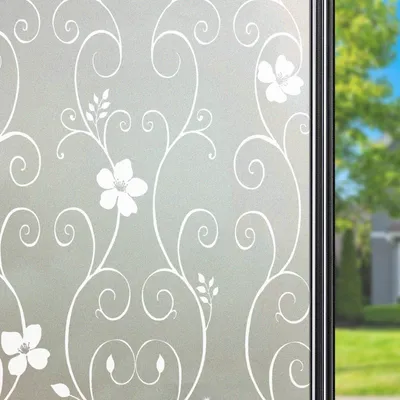 Obrázok produktu pre Ochranná fólia na okná s kvetinovým vzorom, 44,5 x 200 cm