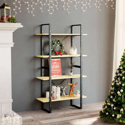 Zdjęcie produktu dla vidaXL Półka na książki 4 przegrody 80x30x140 cm lite drewno sosnowe - Półka na książki - Półka na książki - Drewno - Półka na książki lite drewno